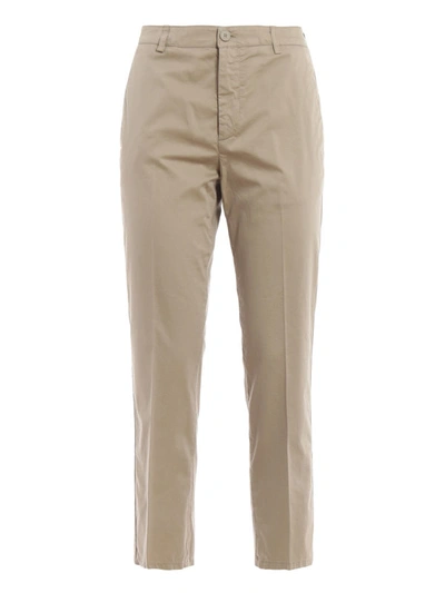 Shop Dondup Rothka Lightweight Cotton Pants In Dark Beige
