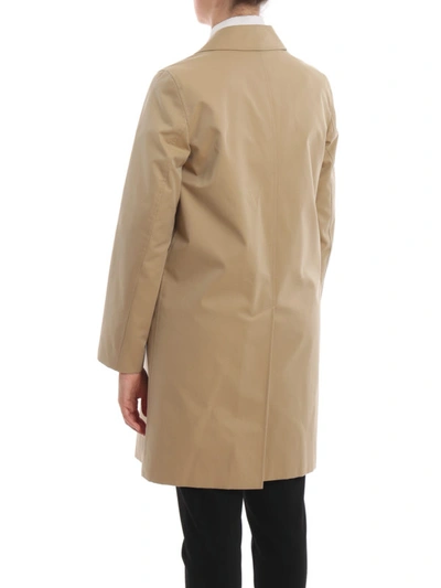 Shop Burberry Farringdon Honey Cotton Coat In Beige