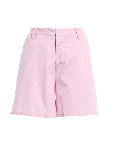 Shop Dsquared2 Pink Cotton Canvas Short Pants In Light Pink