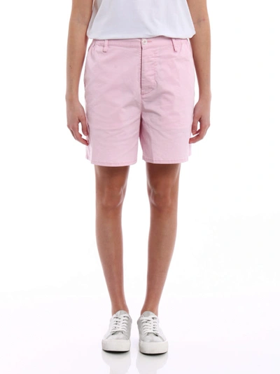 Shop Dsquared2 Pink Cotton Canvas Short Pants In Light Pink