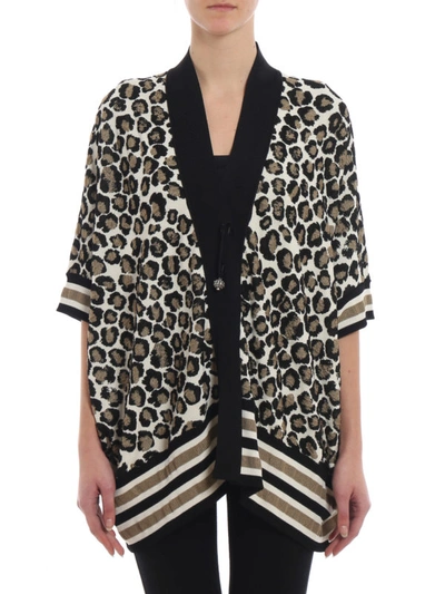 Shop Antonio Marras Leo Print Viscose Blend Cardigan In Animal Print