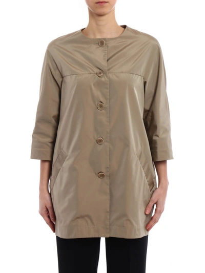 Shop Aspesi Malaga Techno Taffeta Raincoat In Beige