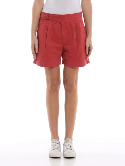 Shop Polo Ralph Lauren Fading Red Cotton Drill Short Pants