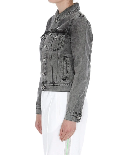 Shop Off-white Dark Grey Cotton Denim Jacket