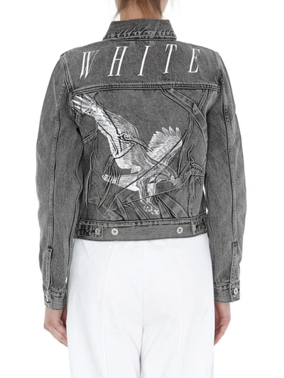 Shop Off-white Dark Grey Cotton Denim Jacket