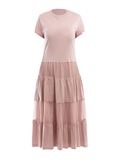 Shop Red Valentino Pink Cotton Jersey Maxi Dress