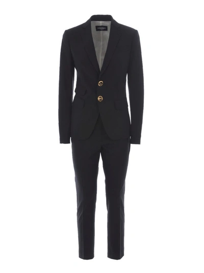 Shop Dsquared2 Black Stretch Wool Formal Suit