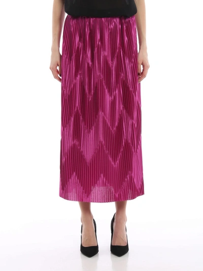 Shop Givenchy Chevron Pleated Jersey Long Skirt In Light Purple