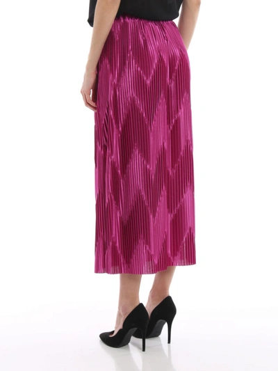 Shop Givenchy Chevron Pleated Jersey Long Skirt In Light Purple