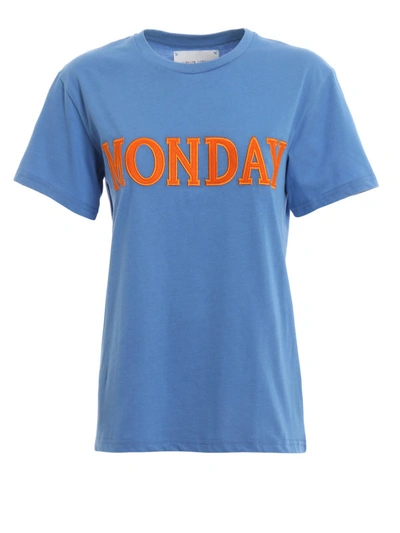 Shop Alberta Ferretti Rainbow Week Monday Blue T-shirt