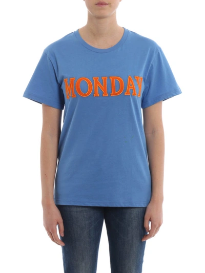 Shop Alberta Ferretti Rainbow Week Monday Blue T-shirt