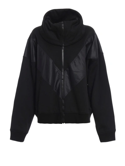 Shop Givenchy Black Cotton And Nylon Band Over Sweatshirt