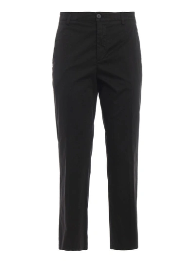 Shop Dondup Rothka Lightweight Cotton Black Pants