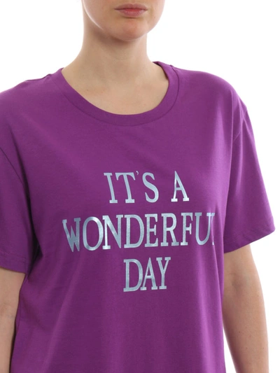 Shop Alberta Ferretti Its A Wonderful Day Purple T-shirt