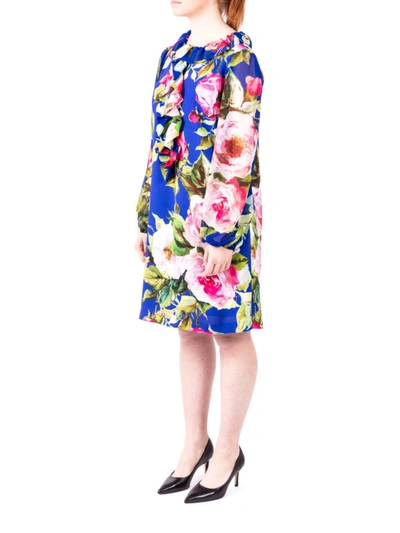 Shop Blugirl Ruched Floral Print Dress In Multicolour