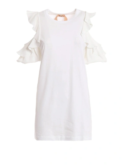 Shop N°21 Silk Blend Detailed Cotton T-shirt In White