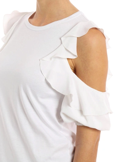 Shop N°21 Silk Blend Detailed Cotton T-shirt In White