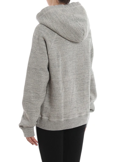 Shop Dsquared2 Printed Melange Over Hoodie In Grey