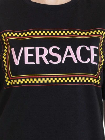 Shop Versace 90s Vintage Logo Black T-shirt