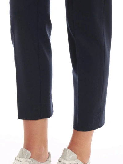 Shop Piazza Sempione Honia Blue Stretch Wool Trousers