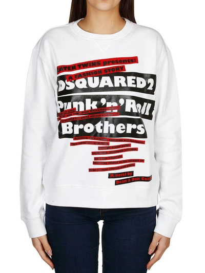 Shop Dsquared2 Punknroll Cotton Sweatshirt In White