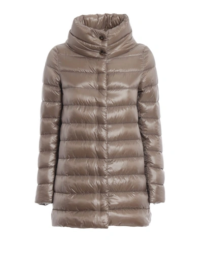 Shop Herno Amelia Ultralight Down Coat In Taupe