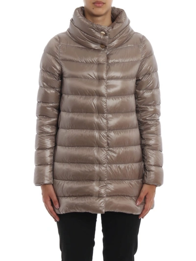 Shop Herno Amelia Ultralight Down Coat In Taupe