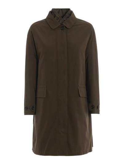 Shop Aspesi Rabarbaro Techno Gabardine Trench Coat In Dark Green