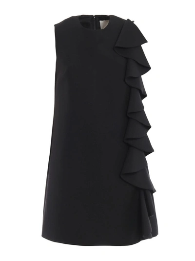 Shop Valentino A Crepe Couture A-line Black Dress