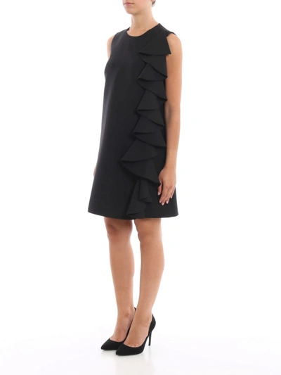 Shop Valentino A Crepe Couture A-line Black Dress