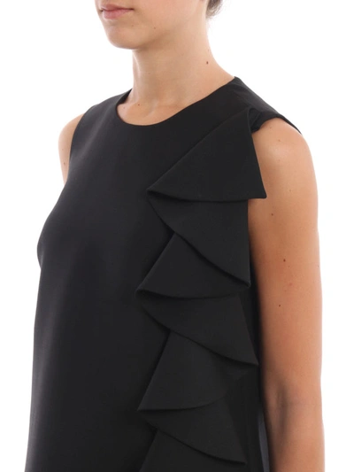 Shop Valentino A Crepe Couture A-line Black Dress