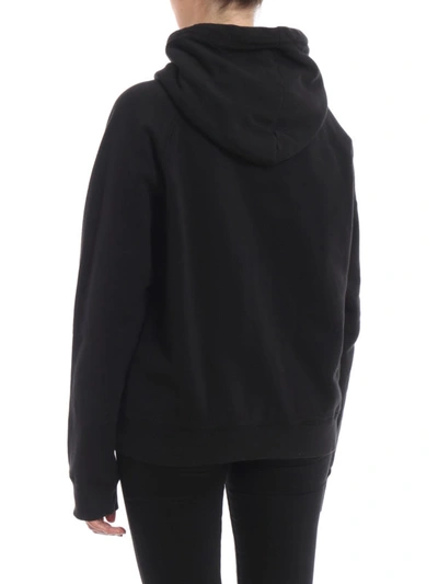 Shop Dsquared2 Rubberized Print Black Hoodie