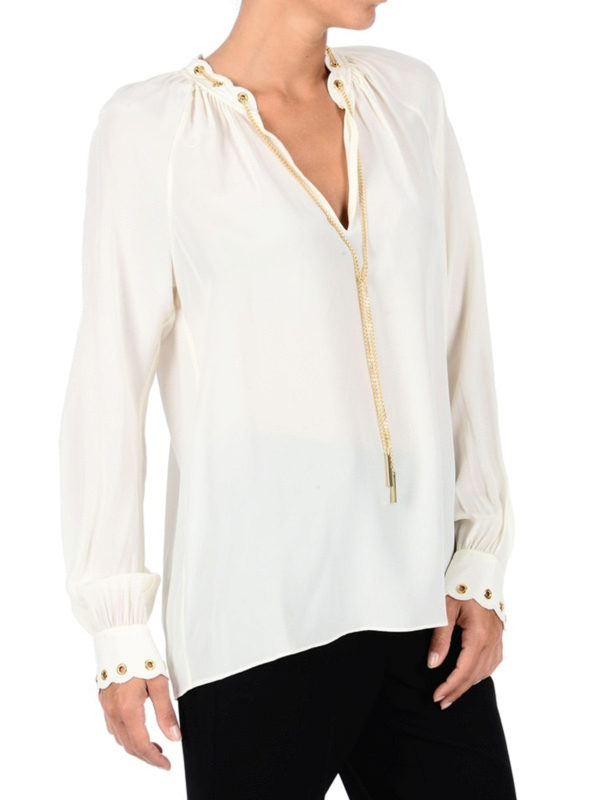 michael kors blouse with gold chain