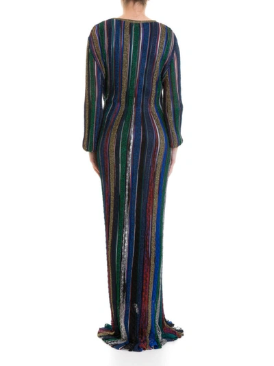 Shop Missoni Lurex And Viscose Striped Tunic Maxi Dress In Multicolour