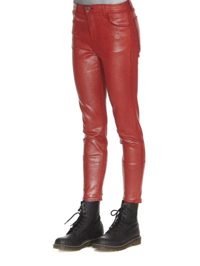 Shop J Brand Red Metallic Denim Jeans