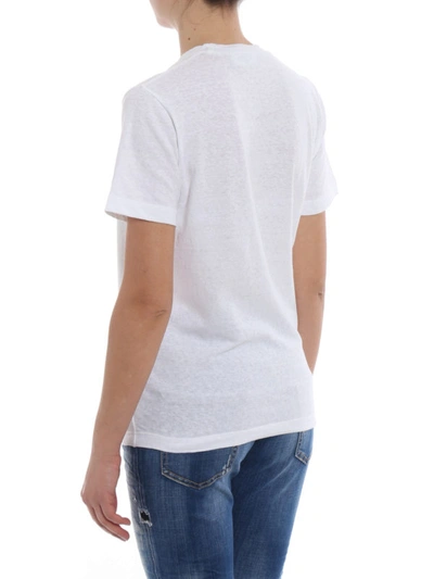 Shop Dsquared2 Ruched White T-shirt