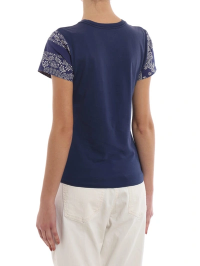 Shop Polo Ralph Lauren Paisley Print Detail T-shirt In Blue