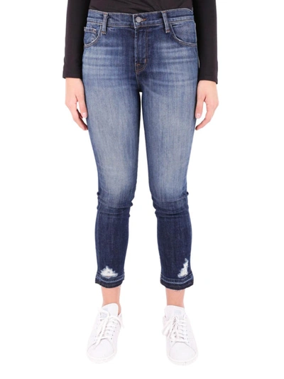 Shop J Brand Ruby Bootcut Crop Jeans In Dark Wash