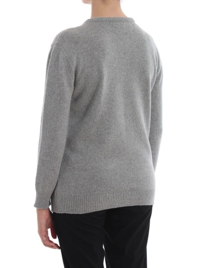 Shop Alberta Ferretti Help Me Grey Cashmere Over Sweater