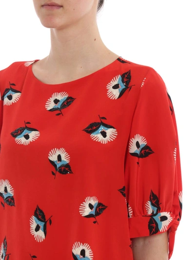 Shop Etro Modlin Printed Silk Blouse In Red