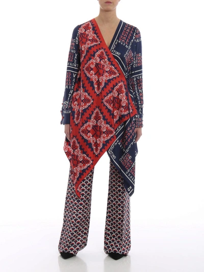 Shop Valentino Archives Print Silk Wrap Shirt In Multicolour