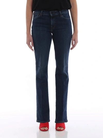 Shop J Brand Sallie Mid Rise Bootcut Indigo Jeans In Dark Wash