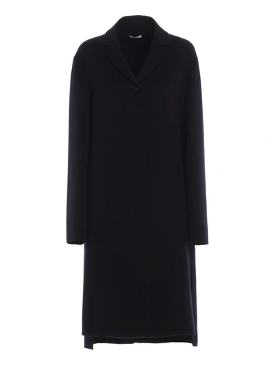 Shop Jil Sander Guatemala Blue Cashmere Cloth Coat In Dark Blue