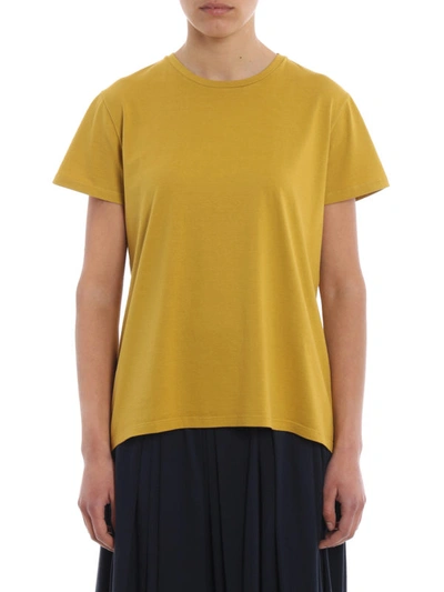 Shop Aspesi Mustard Coloured Cotton Tee In Dark Yellow