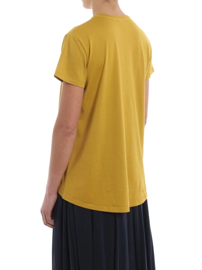 Shop Aspesi Mustard Coloured Cotton Tee In Dark Yellow