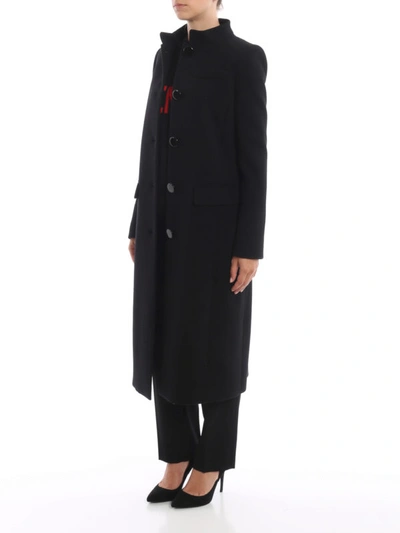 Shop Givenchy Black Wool Crepe Coat