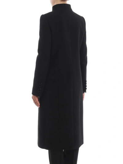 Shop Givenchy Black Wool Crepe Coat