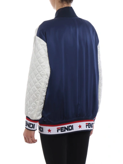 Shop Fendi Mania Reversible Bomber Silk Jacket In Multicolour