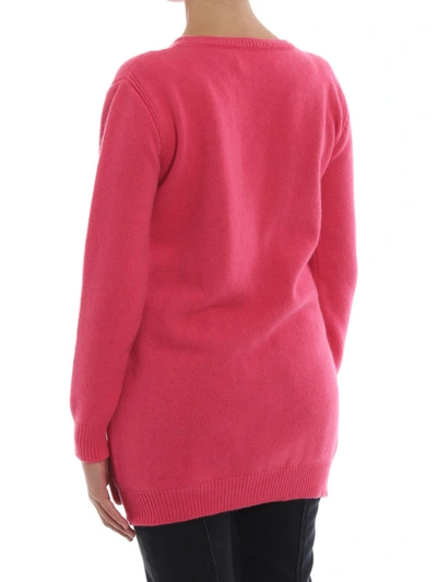 Shop Alberta Ferretti Monday Cashmere And Wool Long Sweater In Fuchsia
