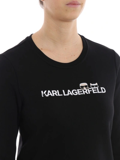 Shop Karl Lagerfeld Black Cotton Sweatshirt